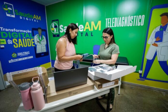 Saúde AM Digital Governador Wilson Lima vistoria instalação de salas que vão receber serviço de Telessaúde 6_Foto Alex Pazuello e Diego Peres Secom