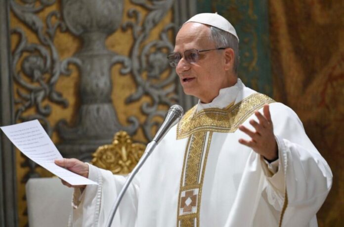Papa Leão XIV na missa. Foto Vatican News