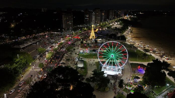 Parada de Natal, um sonho de natal, ponta negra roda gigante arvore