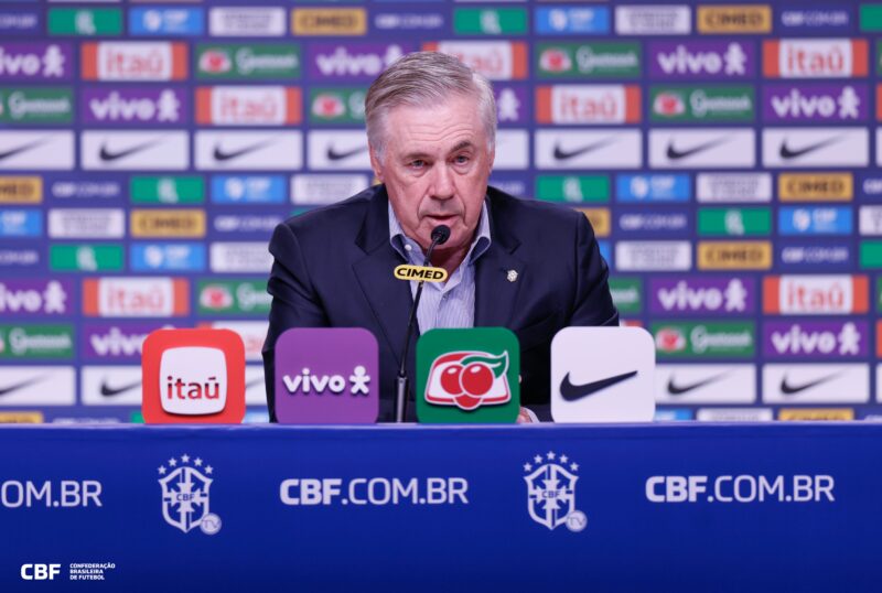Ancelotti convocou a Seleção Brasileira nesta terça-feira (3) Créditos- Rafael Ribeiro:CBF