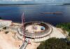 Cúpula da Oca Niemeyer ganha sexto anel concretado no parque construído pela prefeitura na zona Leste