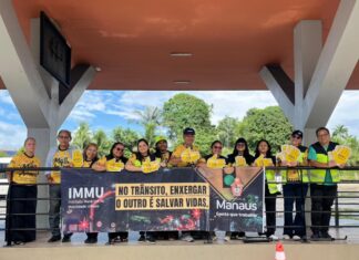 Maio Amarelo leva ação de conscientização no trânsito a motoristas e pedestres no T7
