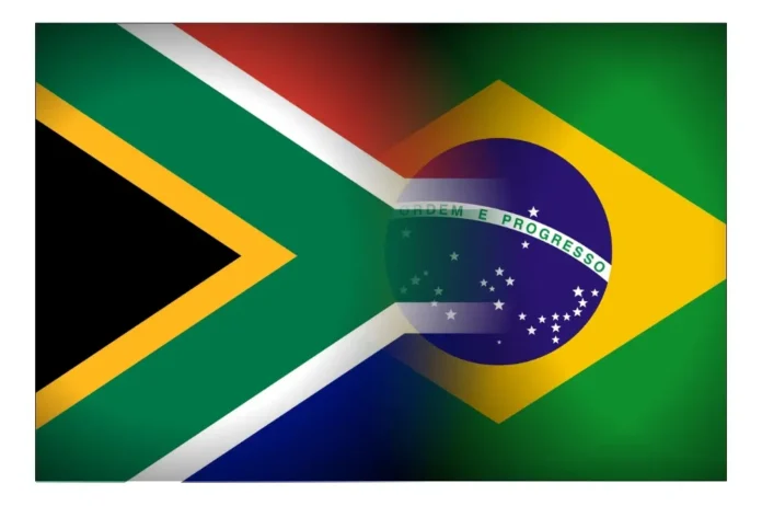 Bandeira Brasil e Africa do Sul