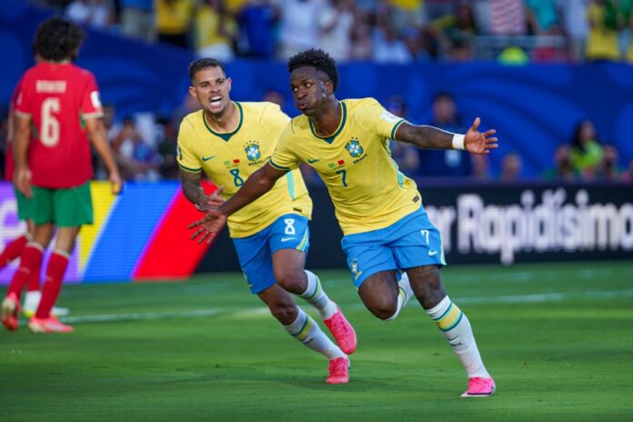 Vinicius Júnior marcou o décimo gol com a camisa da Seleção Brasileira Créditos- Nelson Terme: CBF