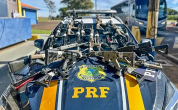 PRF apreende 26 fuzis durante abordagem a caminhão no Paraná