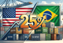 Tarifa de 25% dos EUA sobre produtos do Brasil entra em vigor hoje