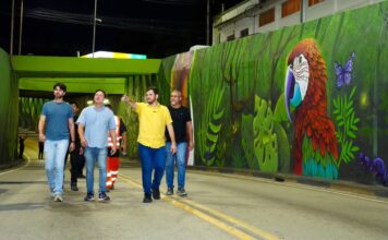 Com 1.300 trabalhadores nas madrugadas, Prefeito Renato Junior inspeciona reforma de passagem de nível e viadutos na capital