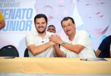 Prefeito Renato Junior oficializa apoio à Eduardo Braga para o Senado e reforça parcerias para Manaus