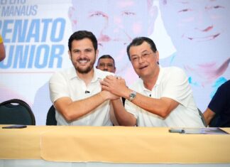 Prefeito Renato Junior oficializa apoio à Eduardo Braga para o Senado e reforça parcerias para Manaus