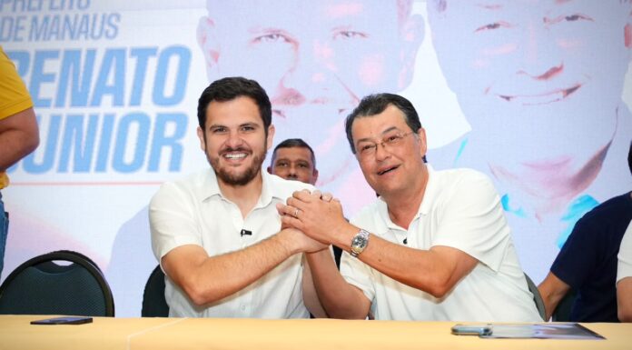 Prefeito Renato Junior oficializa apoio à Eduardo Braga para o Senado e reforça parcerias para Manaus