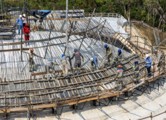 Estruturas inspiradas nos rios Negro e Solimões começam a ser concretadas na obra projetada de Oscar Niemeyer