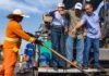 Omar Aziz e Eduardo Braga percorrem BR-319 e acompanham seis frentes de obras